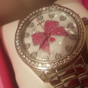 Betsey Johnson time bowrific silver NIB